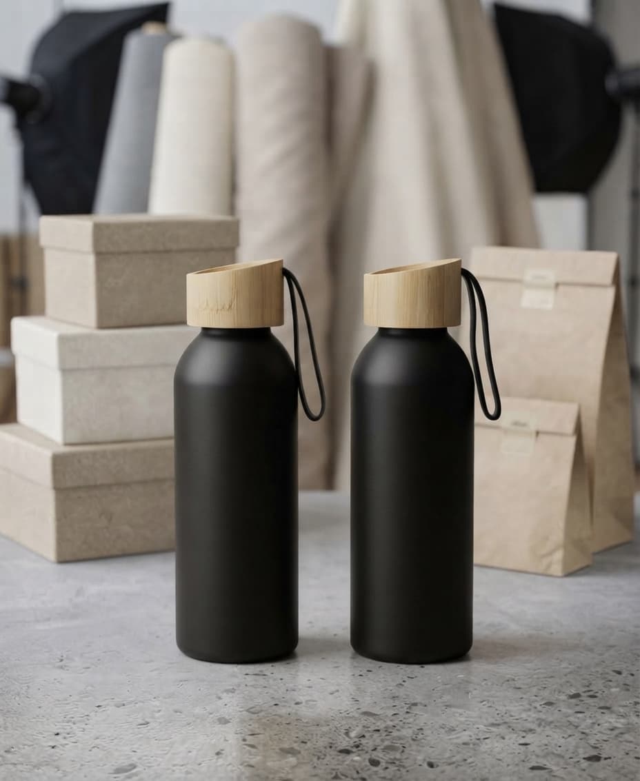 Lightweight Steel Bottle With Wooden Cap