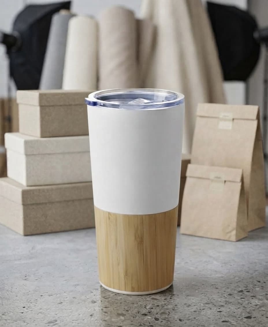 Wooden Base Tumbler Mug With Lid